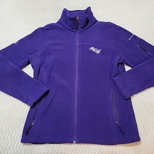 Columbia Fleece Full Zip Jacket Women's Large Purple ACU Abilene Christian